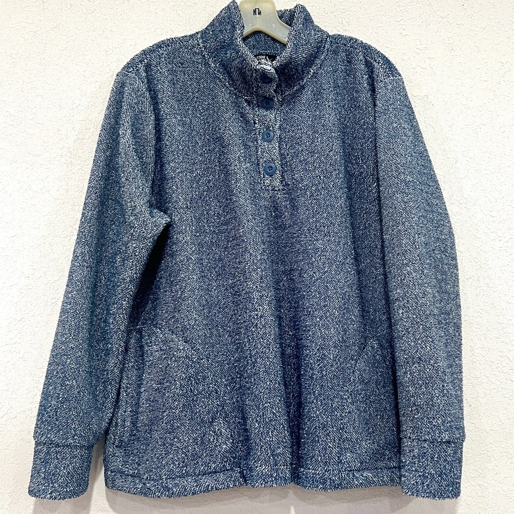 Eddie Bauer Womens Blue Long Sleeve Pullover Size Medium
